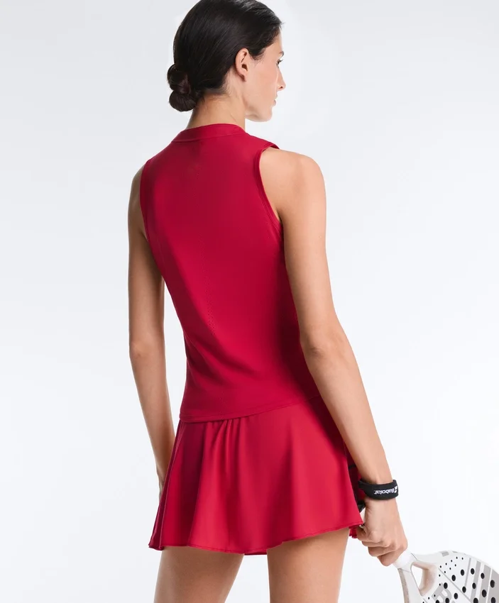 Technical Sleeveless T-Shirt with Half Zip Technical Sleeveless T-Shirt with Half Zip