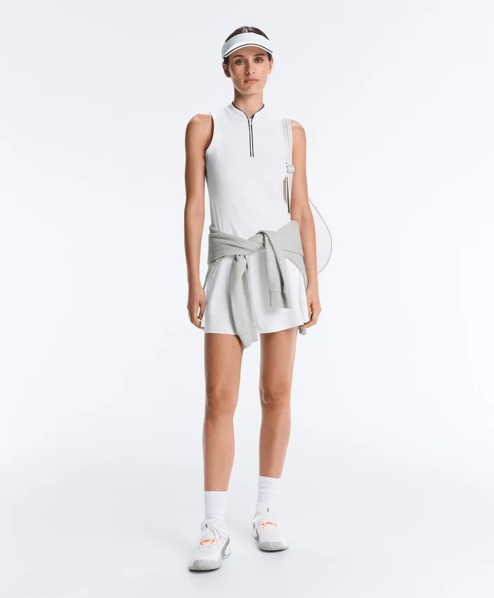 Technical Sleeveless T-Shirt with Half Zip Technical Sleeveless T-Shirt with Half Zip