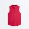 Technical Sleeveless T-Shirt with Half Zip Technical Sleeveless T-Shirt with Half Zip