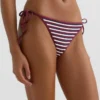 Textured Stripe Medium-Coverage Bikini Briefs with Ties Textured Stripe Medium-Coverage Bikini Briefs with Ties