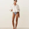 Textured Stripe Medium-Coverage Bikini Briefs with Ties Textured Stripe Medium-Coverage Bikini Briefs with Ties