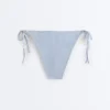 Textured Stripe Medium-Coverage Bikini Briefs with Ties Textured Stripe Medium-Coverage Bikini Briefs with Ties