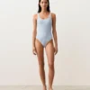 Textured Stripe Round-Neck Swimsuit Textured Stripe Round-Neck Swimsuit