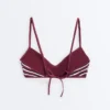 Textured Stripe Triangle Bikini Top Textured Stripe Triangle Bikini Top