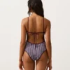 Textured Stripe Triangle Swimsuit Textured Stripe Triangle Swimsuit