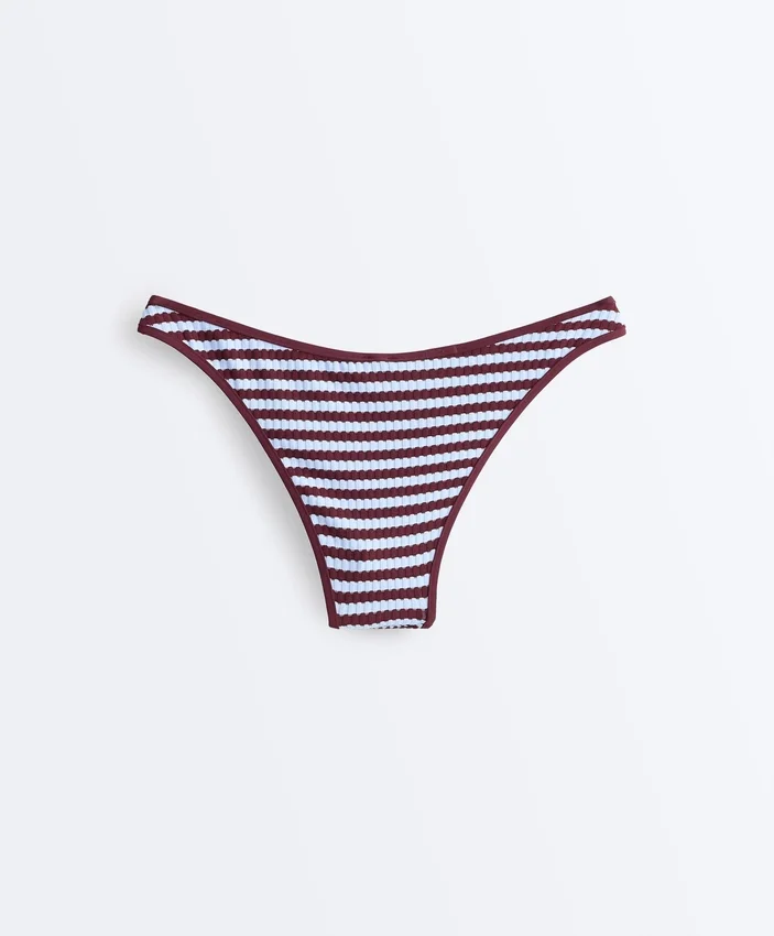 Textured Stripe U-Cut Medium-Coverage Bikini Briefs Textured Stripe U-Cut Medium-Coverage Bikini Briefs