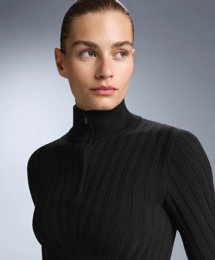 Thermal Base Layer Rib Knit T-Shirt with Peak Thermal Base Layer Rib Knit T-Shirt with Peak