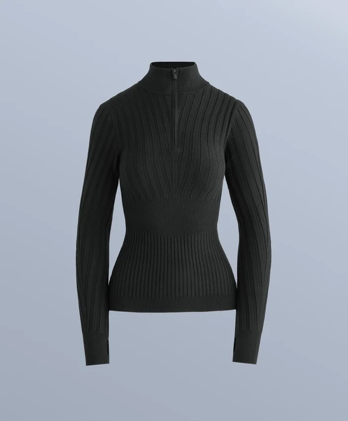 Thermal Base Layer Rib Knit T-Shirt with Peak Thermal Base Layer Rib Knit T-Shirt with Peak