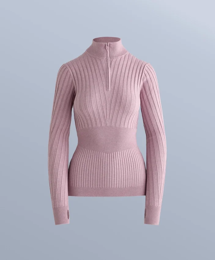 Thermal Base Layer Rib Knit T-Shirt with Peak Thermal Base Layer Rib Knit T-Shirt with Peak