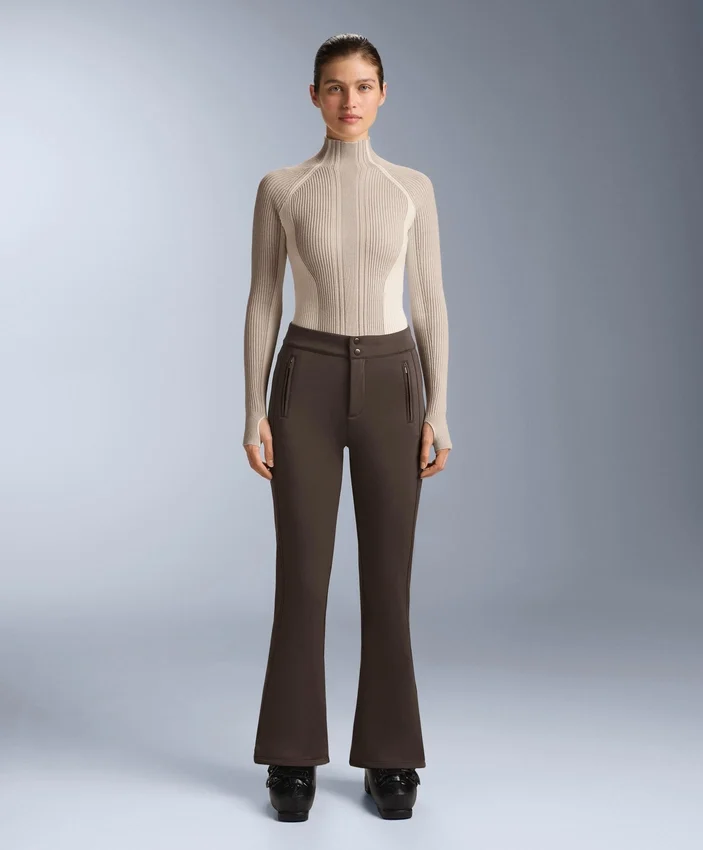 Thermal Base Layer T-Shirt with Contrast Rib Knit Thermal Base Layer T-Shirt with Contrast Rib Knit