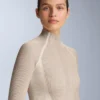 Thermal Base Layer T-Shirt with Contrast Rib Knit Thermal Base Layer T-Shirt with Contrast Rib Knit