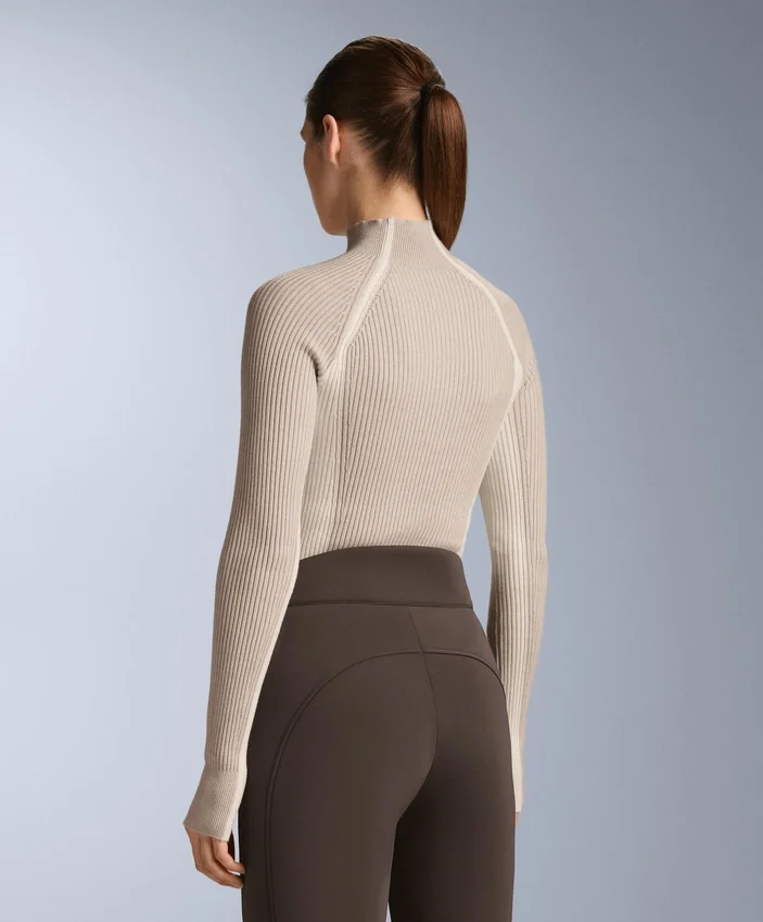Thermal Base Layer T-Shirt with Contrast Rib Knit Thermal Base Layer T-Shirt with Contrast Rib Knit