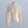 Thermal Base Layer T-Shirt with Contrast Rib Knit Thermal Base Layer T-Shirt with Contrast Rib Knit