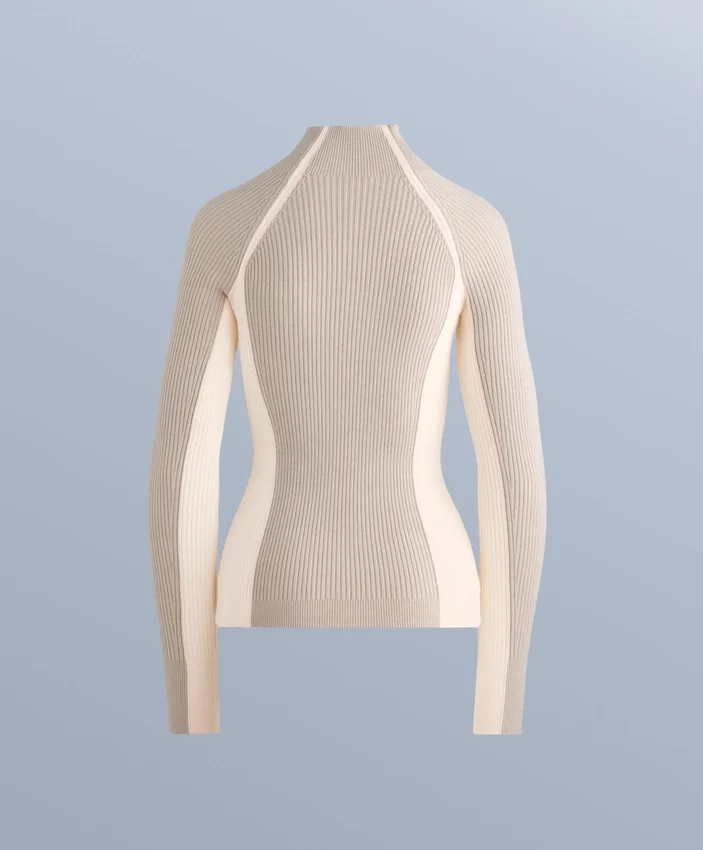 Thermal Base Layer T-Shirt with Contrast Rib Knit Thermal Base Layer T-Shirt with Contrast Rib Knit