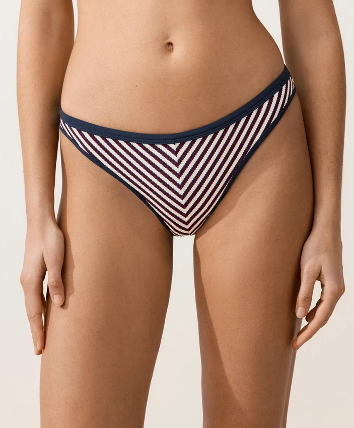 Trim Textured Stripe Classic Bikini Briefs Trim Textured Stripe Classic Bikini Briefs