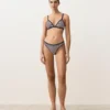 Trim Textured Stripe Triangle Bikini Top Trim Textured Stripe Triangle Bikini Top