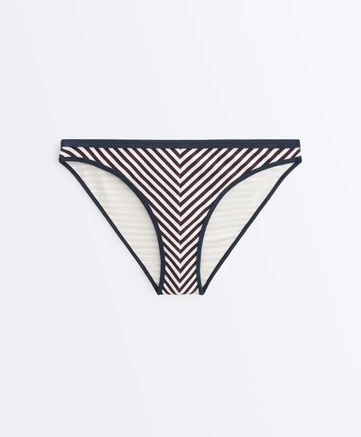 Trim Textured Stripe Classic Bikini Briefs Trim Textured Stripe Classic Bikini Briefs
