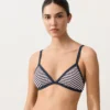 Trim Textured Stripe Triangle Bikini Top Trim Textured Stripe Triangle Bikini Top