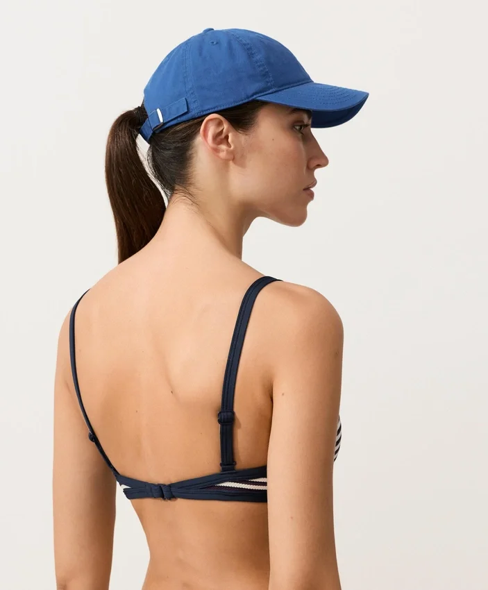 Trim Textured Stripe Triangle Bikini Top Trim Textured Stripe Triangle Bikini Top