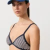 Trim Textured Stripe Triangle Bikini Top Trim Textured Stripe Triangle Bikini Top