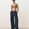 Trim Textured Stripe Triangle Bikini Top Trim Textured Stripe Triangle Bikini Top