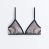Trim Textured Stripe Triangle Bikini Top Trim Textured Stripe Triangle Bikini Top