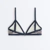 Trim Textured Stripe Triangle Bikini Top Trim Textured Stripe Triangle Bikini Top