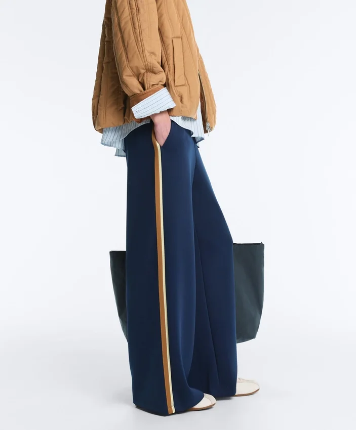 Twill Straight-Leg Trousers with Side Tape Twill Straight-Leg Trousers with Side Tape