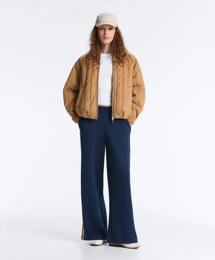 Twill Straight-Leg Trousers with Side Tape Twill Straight-Leg Trousers with Side Tape