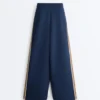 Twill Straight-Leg Trousers with Side Tape Twill Straight-Leg Trousers with Side Tape