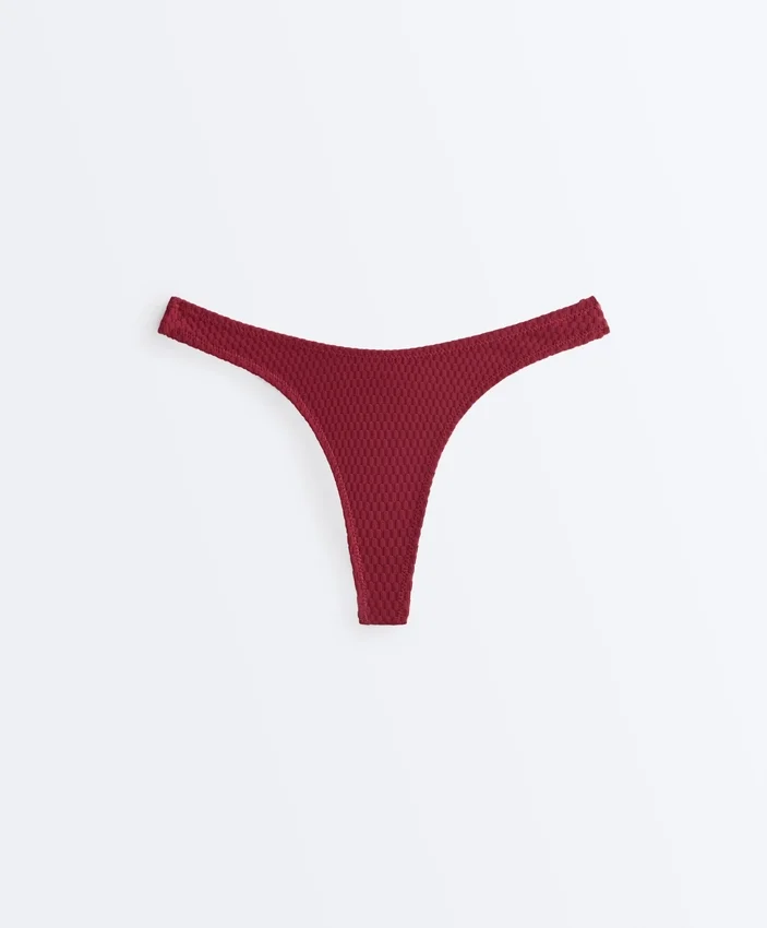 U-Cut Mini Check Jacquard Brazilian Bikini Briefs U-Cut Mini Check Jacquard Brazilian Bikini Briefs