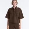Utility Short-Sleeve Sweatshirt with Cotton Piqué Utility Short-Sleeve Sweatshirt with Cotton Piqué