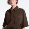 Utility Short-Sleeve Sweatshirt with Cotton Piqué Utility Short-Sleeve Sweatshirt with Cotton Piqué