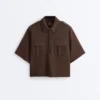 Utility Short-Sleeve Sweatshirt with Cotton Piqué Utility Short-Sleeve Sweatshirt with Cotton Piqué