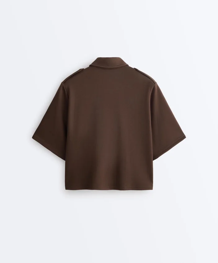 Utility Short-Sleeve Sweatshirt with Cotton Piqué Utility Short-Sleeve Sweatshirt with Cotton Piqué