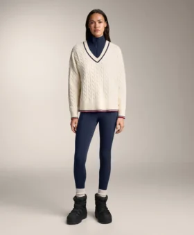 V-Neck Mini Cable Knit Jumper