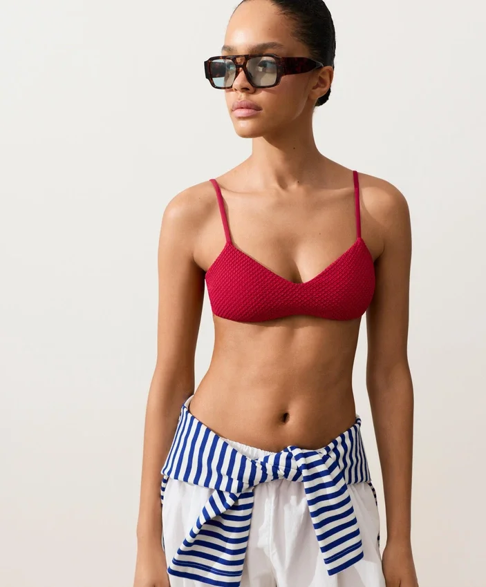 Waffle Texture Bikini Top Waffle Texture Bikini Top