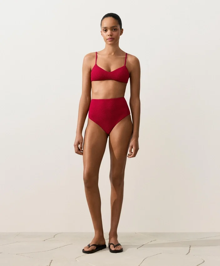 Waffle Textured High-Waisted Bikini Briefs Waffle Textured High-Waisted Bikini Briefs