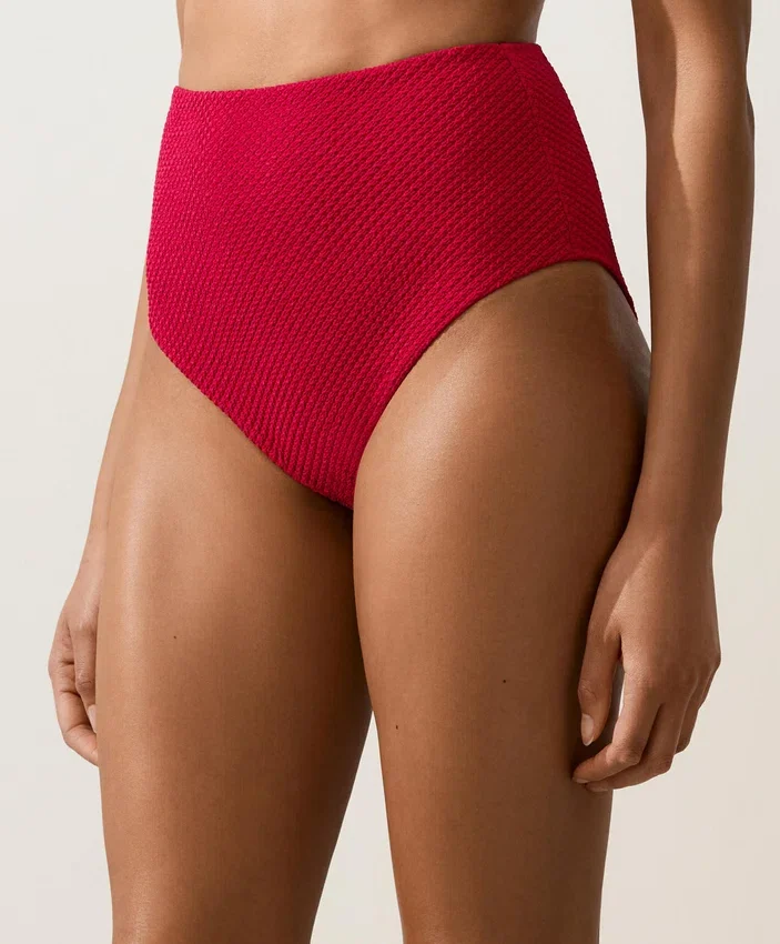 Waffle Textured High-Waisted Bikini Briefs Waffle Textured High-Waisted Bikini Briefs