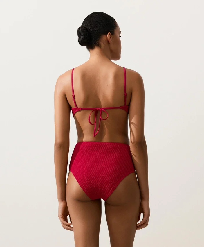 Waffle Textured High-Waisted Bikini Briefs Waffle Textured High-Waisted Bikini Briefs