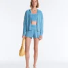 Washed Cable Knit Hooded Jacket Washed Cable Knit Hooded Jacket