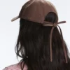 Washed-Effect 100% Cotton Cap with Tie Washed-Effect 100% Cotton Cap with Tie