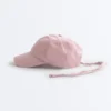 Washed-Effect 100% Cotton Cap with Tie Washed-Effect 100% Cotton Cap with Tie