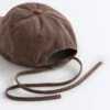 Washed-Effect 100% Cotton Cap with Tie Washed-Effect 100% Cotton Cap with Tie