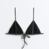 Washed Effect Jacquard Triangle Bikini Washed Effect Jacquard Triangle Bikini