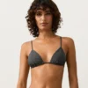 Washed Effect Jacquard Triangle Bikini Washed Effect Jacquard Triangle Bikini