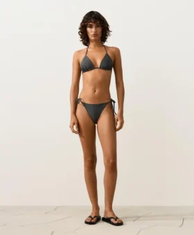 Medium-Coverage Tie Bikini Briefs in Washed-Effect Jacquard