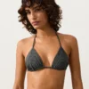 Washed Effect Jacquard Triangle Bikini Washed Effect Jacquard Triangle Bikini