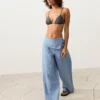 Washed Effect Jacquard Triangle Bikini Washed Effect Jacquard Triangle Bikini