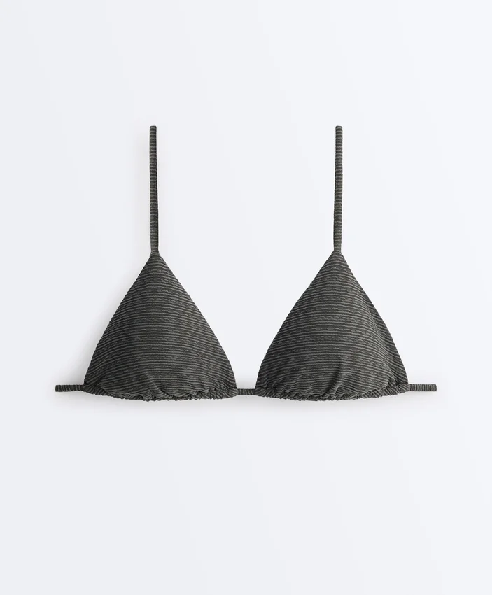 Washed Effect Jacquard Triangle Bikini Washed Effect Jacquard Triangle Bikini